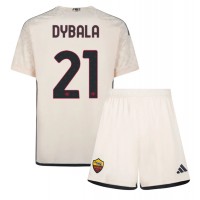 Camisa de time de futebol AS Roma Paulo Dybala #21 Replicas 2º Equipamento Infantil 2023-24 Manga Curta (+ Calças curtas)